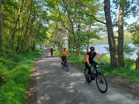 Cycling on Loch side road